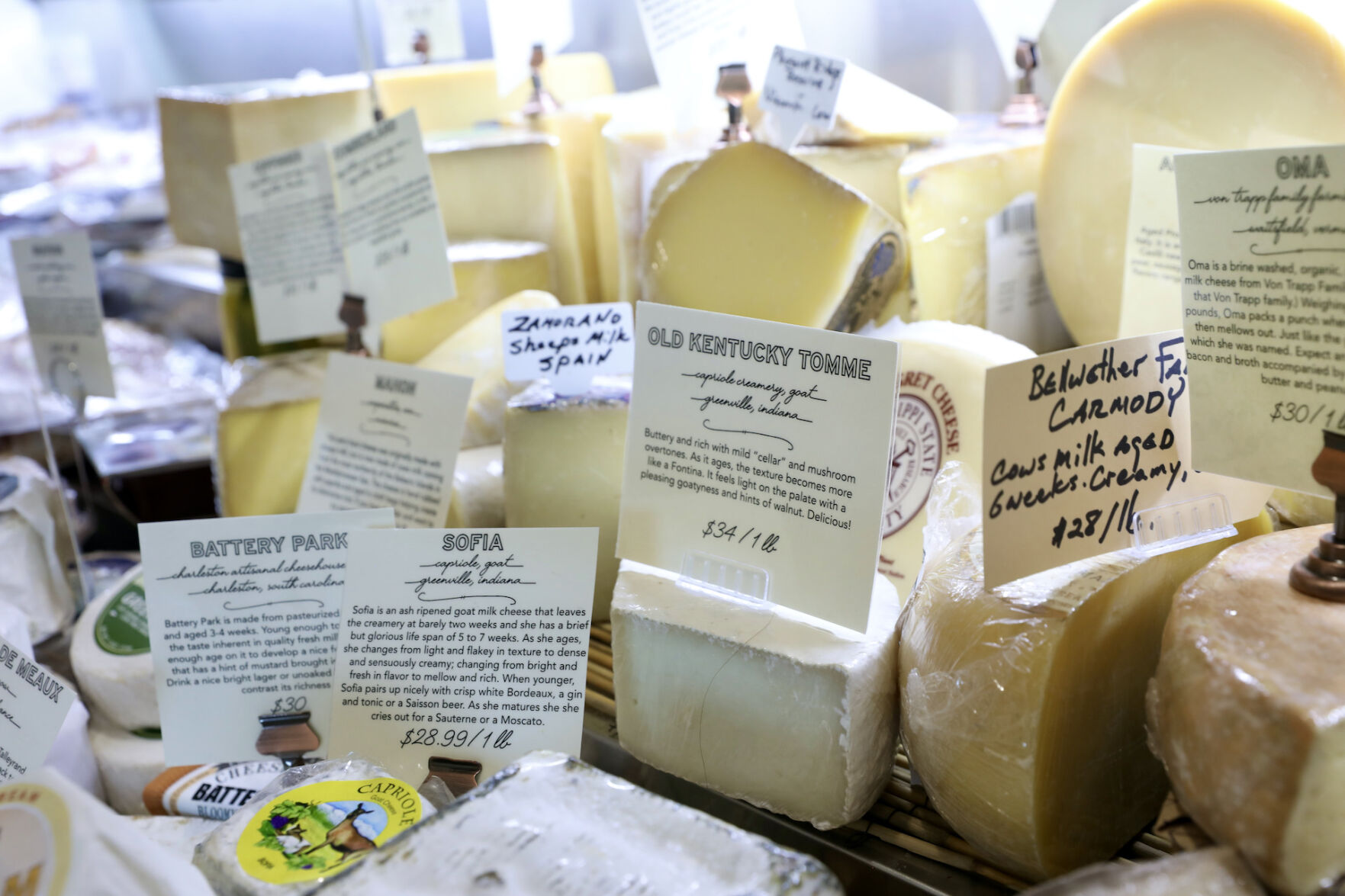 Artisan cheeses at The Buttery.